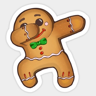 Dabbing Gingerbread Man Sticker